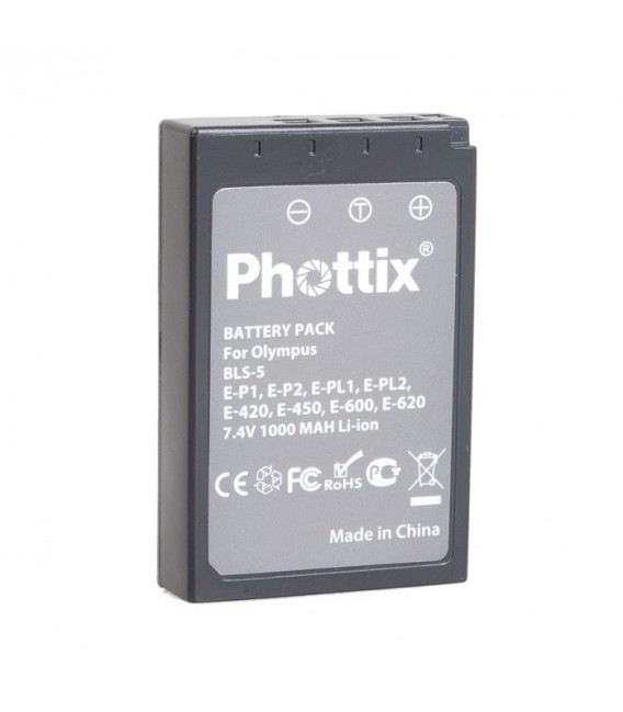 Phottix Li-on Rechargable Battery BLS-5 for Olympus cameras