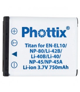 Phottix Li-on Rechargeable Battery EN-EL10 for Olympus, Fuji, Nikon and Casio