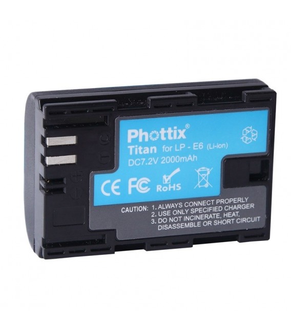 Phottix Li-on Rechargeable Battery LP-E6 for Canon 60D, 5D Mark II and 7D(NEW)