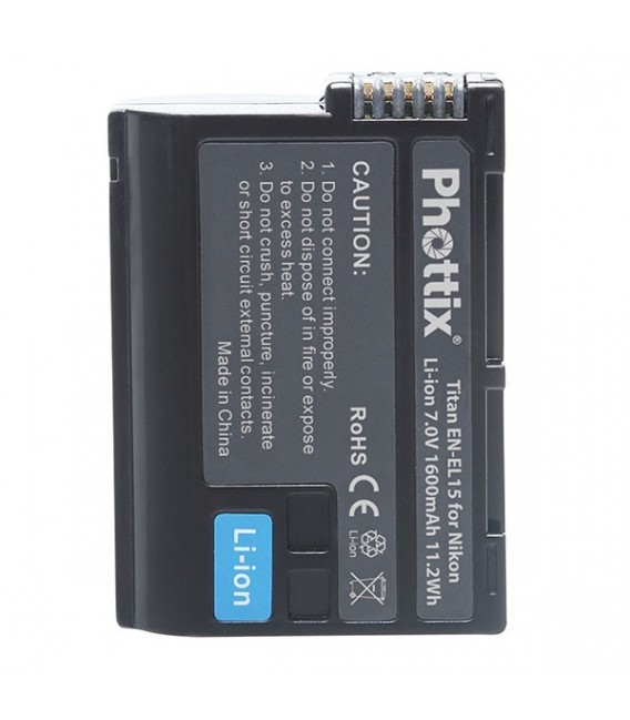 Phottix Li-on Rechargeable Battery EN-EL15 for Nikon Nikon D7000/V1/D800/D800E